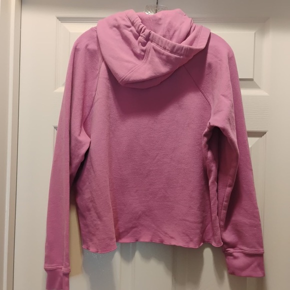 Calvin Klein Cropped Pink Purple Hoodie Sweatshirt Chic Classic Stylish Size L - Picture 6 of 7